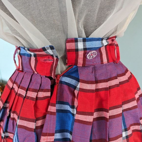 Vintage Plaid A-line Skirt - Picture 6 of 7